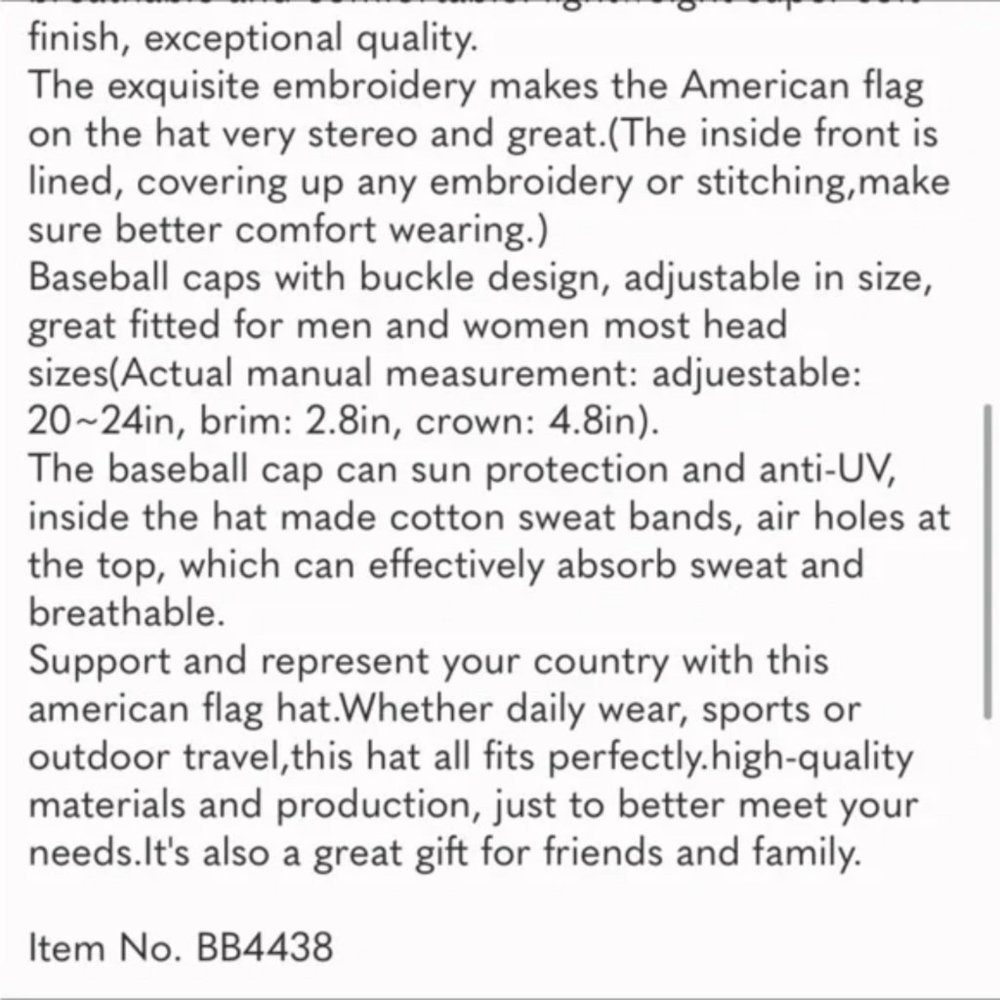 New American Flag Baseball Cap for Men - Picture 4 of 5